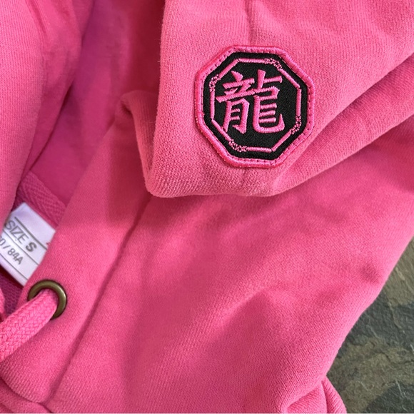 Li-Ning•NWT•S•Hot Pink•Full-Zip Fleece Hoodie•Embroidered Patches + Sleeve Cuff - Picture 6 of 16